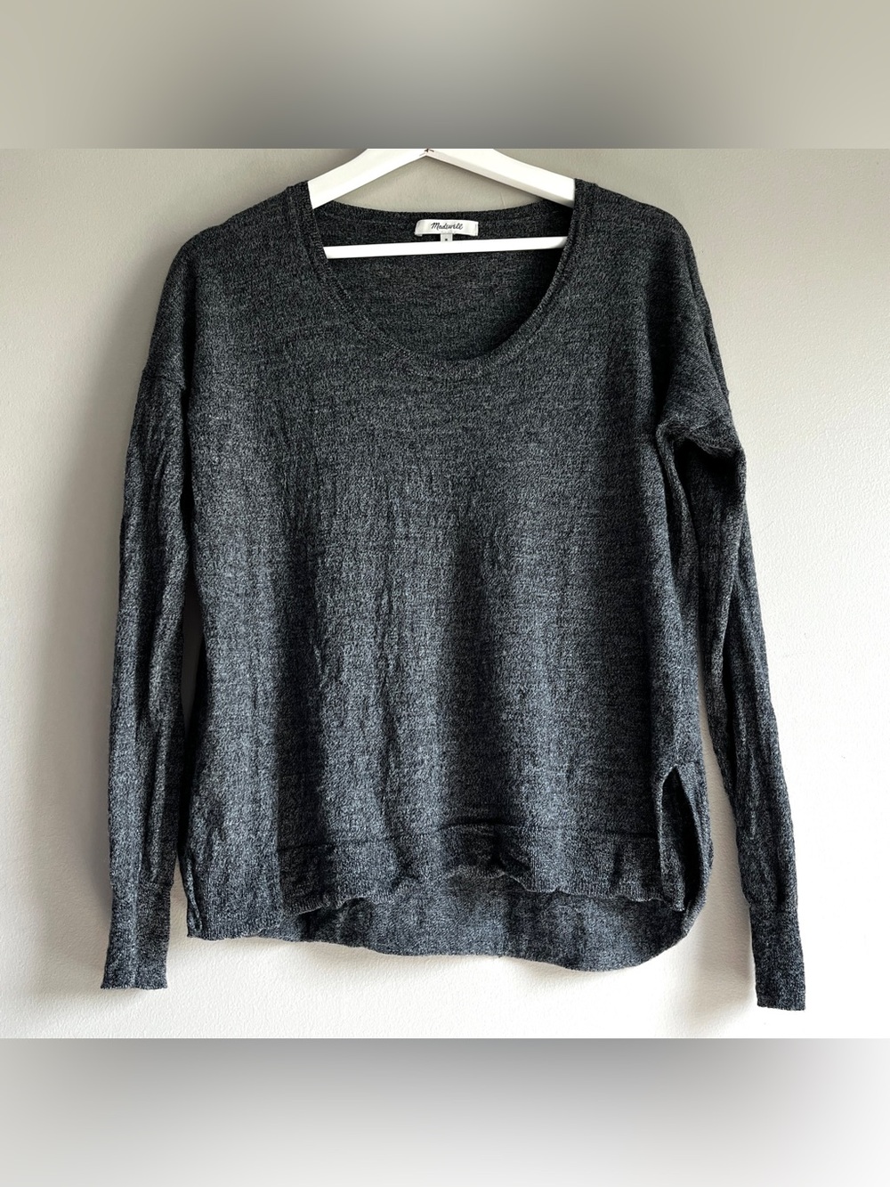 Madewell merino wool pullover sweater Northlight womens medium charcoal gray